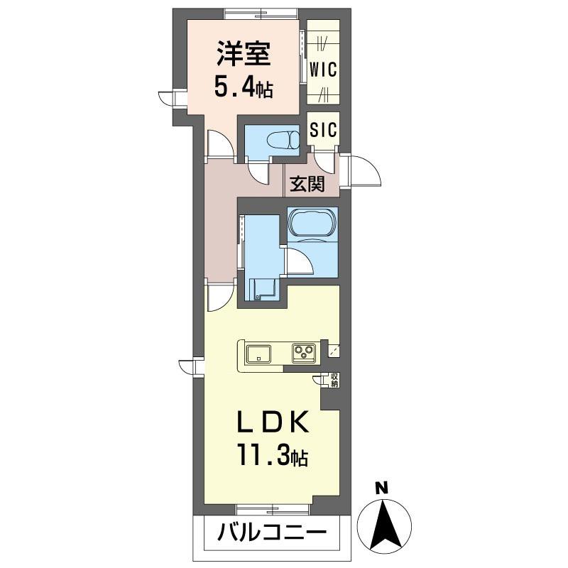 アチェロコリーナ(1LDK/2階)の間取り写真