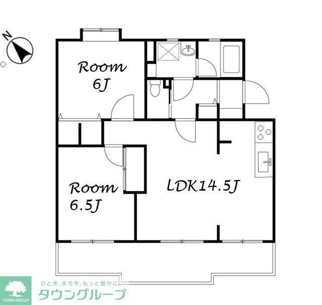 つづきの丘レジデンス弐番館(2DK/3階)の間取り写真