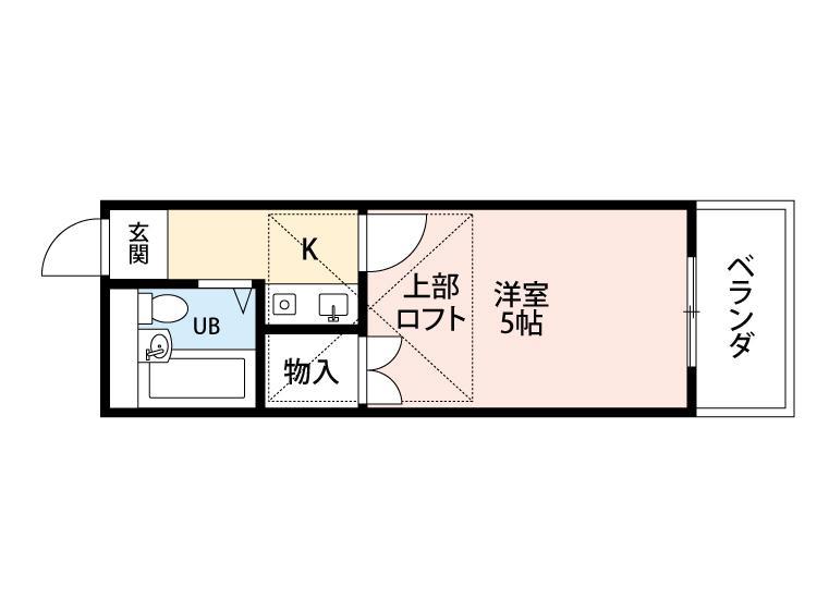 ヴィラリティー千里丘(1K/2階)の間取り写真