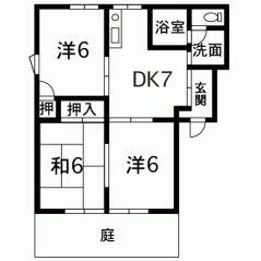 ラフォーレU(3DK/2階)の間取り写真