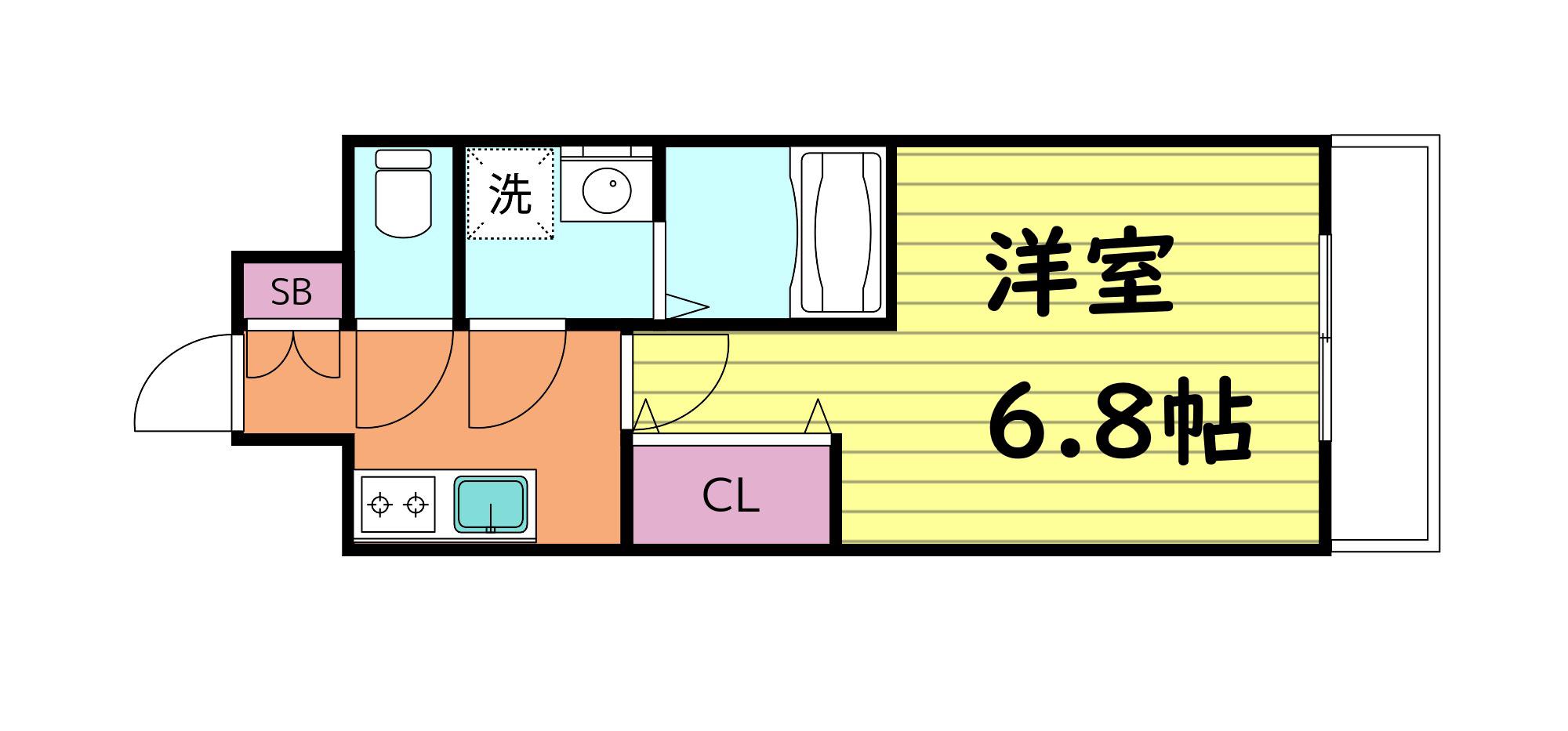 レジュールアッシュ玉造(1K/9階)の間取り写真