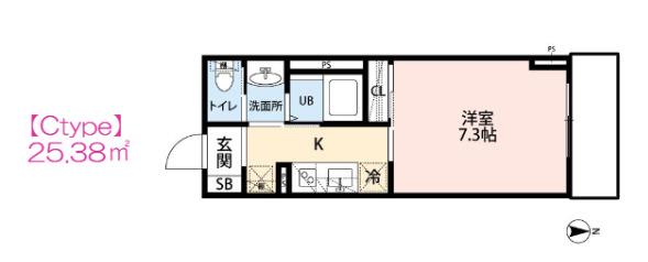 ナギベースー凪-(1K/1階)の間取り写真