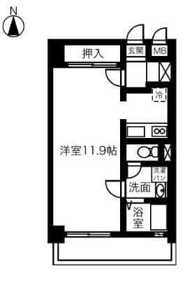 アーバネオ清洲(1K/1階)の間取り写真