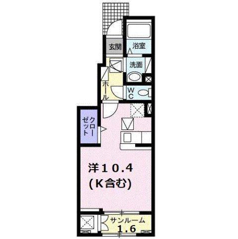 アクシアA(1K/1階)の間取り写真