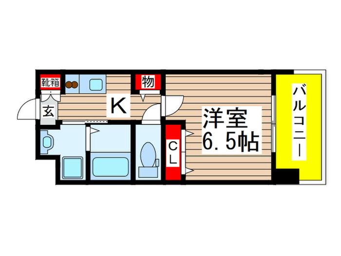 レジディア船橋Ⅰ(1K/4階)の間取り写真