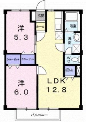 ニューシティ大島(2LDK/2階)の間取り写真