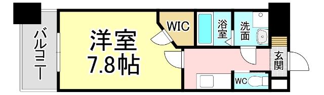 ギャラン竪町(1K/3階)の間取り写真