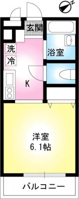 シャンテRR(1K/2階)の間取り写真