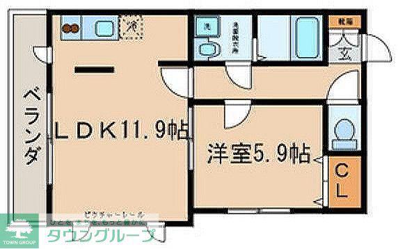 サンサーラ・ボナール(1LDK/1階)の間取り写真