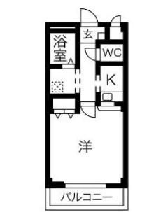 フェアライフⅡ(1K/3階)の間取り写真
