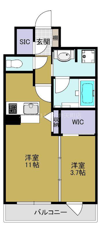 TEAL RESIDENCE BAY(1LDK/7階)の間取り写真