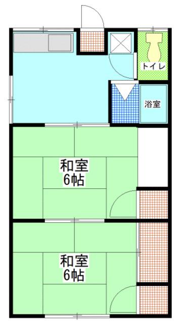 グリーンコート並木(2DK/1階)の間取り写真