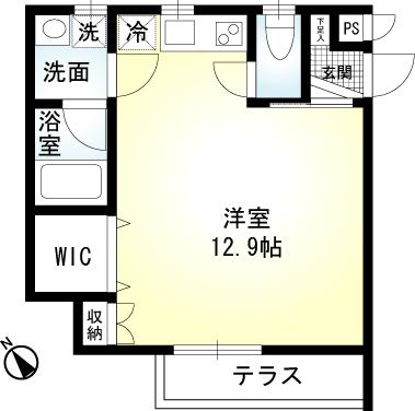 コルビジェ(ワンルーム/2階)の間取り写真