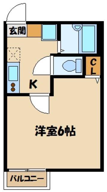 ネメシア岩槻本町(1K/2階)の間取り写真
