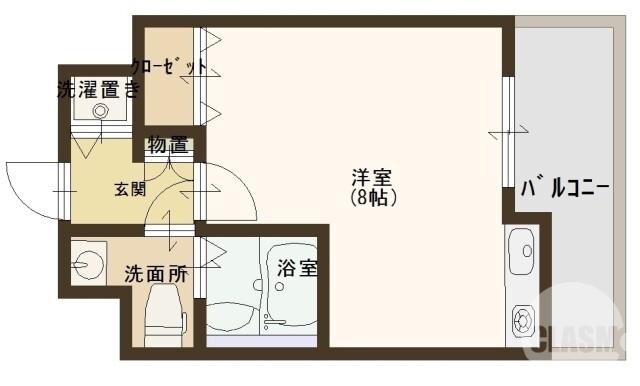 ライフデザイン新金岡B棟(ワンルーム/2階)の間取り写真