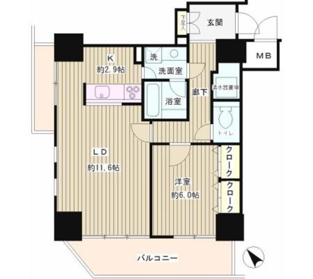 トレステージ目黒(1LDK/3階)の間取り写真