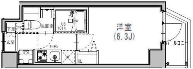 S-RESIDENCE成増CLAIR(1K/5階)の間取り写真