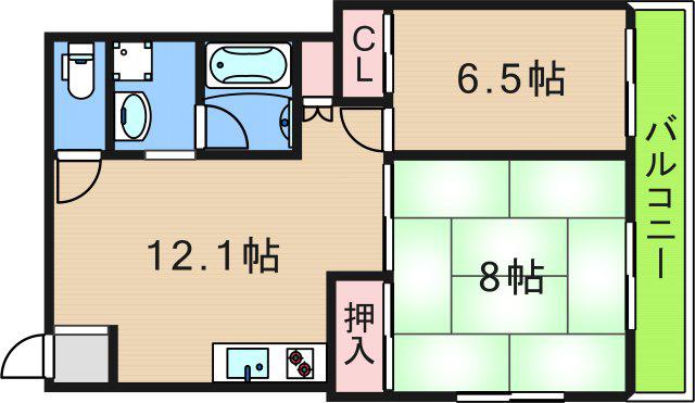 スターケープ平田(2LDK/3階)の間取り写真