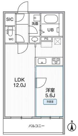 THE PALMS MUSE 新江古田(1LDK/1階)の間取り写真