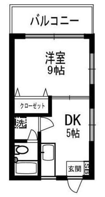サンセット(1DK/3階)の間取り写真