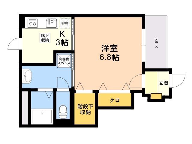 七隈3丁目(1K/1階)の間取り写真