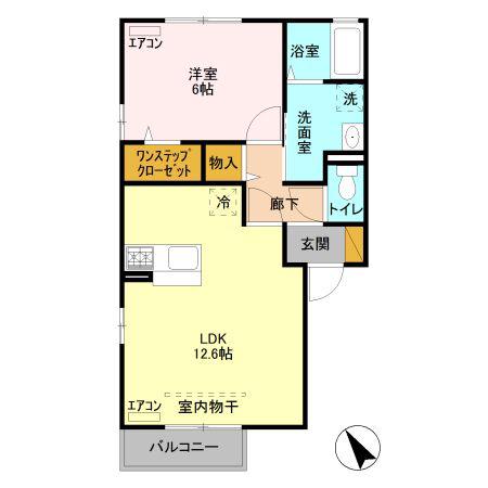 クレール・コート(1LDK/2階)の間取り写真