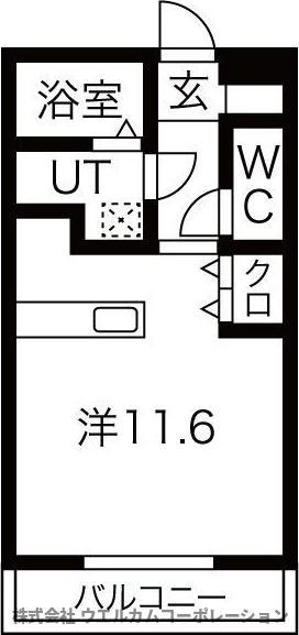 LAPIS1(ワンルーム/2階)の間取り写真
