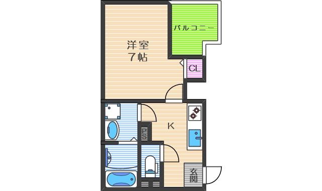 C&Aレジデンス(1K/2階)の間取り写真