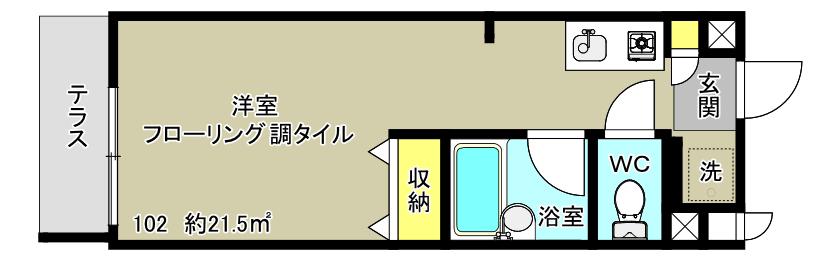 メゾンヴェルデ(ワンルーム/1階)の間取り写真