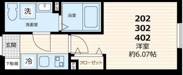 GATE RESIDENCE MITAKA(1K/3階)の間取り写真