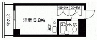グリーンスクウェアー砧(ワンルーム/3階)の間取り写真