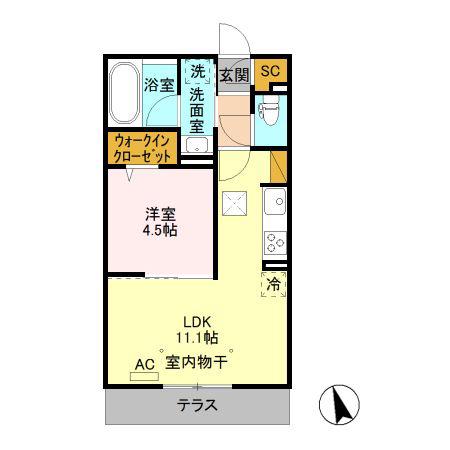 ERSTE(1LDK/1階)の間取り写真