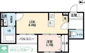 CRASTINE東味鋺3丁目IIクラスティーネ(1LDK/2階)の間取り写真