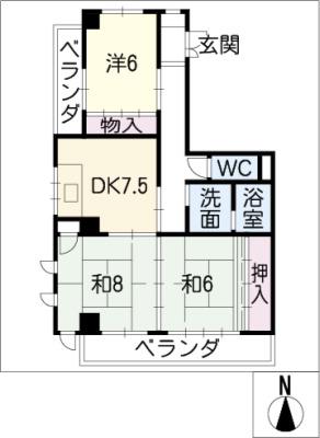 アビタシオンOHNO(3DK/3階)の間取り写真
