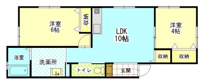 コーポ清涼(2LDK/1階)の間取り写真