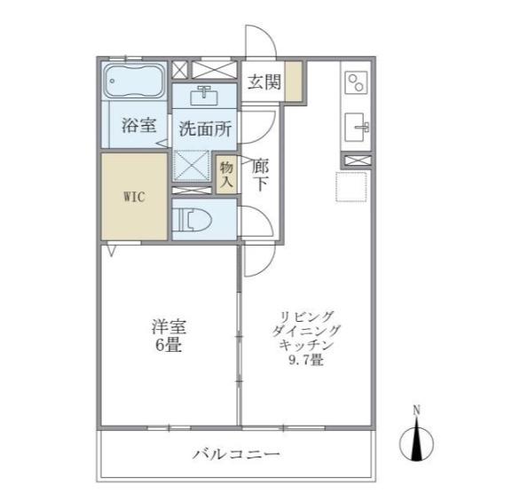 シエルルージュ松戸(1LDK/3階)の間取り写真