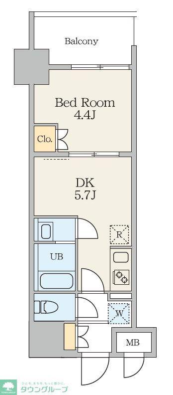 ALIVIS五反野(1DK/7階)の間取り写真