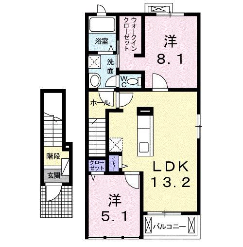 リラッサ(2LDK/2階)の間取り写真