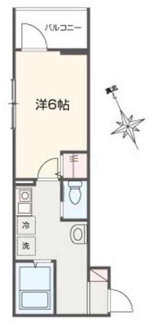 MELLAS相模原II(1K/3階)の間取り写真