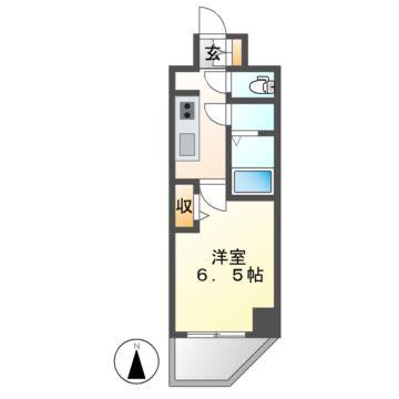 メイクス上前津III(1K/2階)の間取り写真