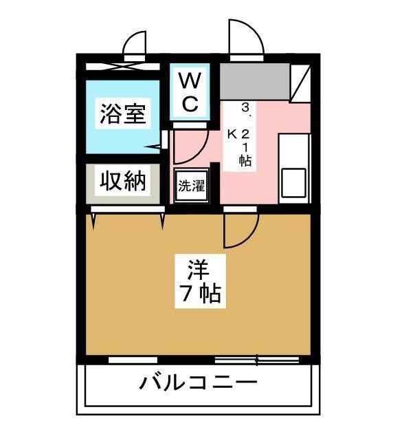 ラヴィルユウゼン(1K/1階)の間取り写真