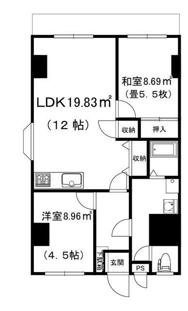 パドーレ・エスペランサ(2LDK/1階)の間取り写真