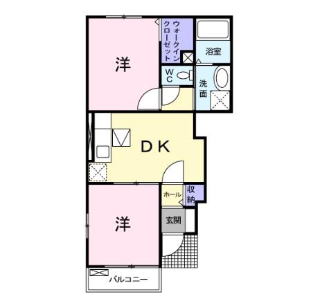 ミルトブリーゼ(2DK/1階)の間取り写真