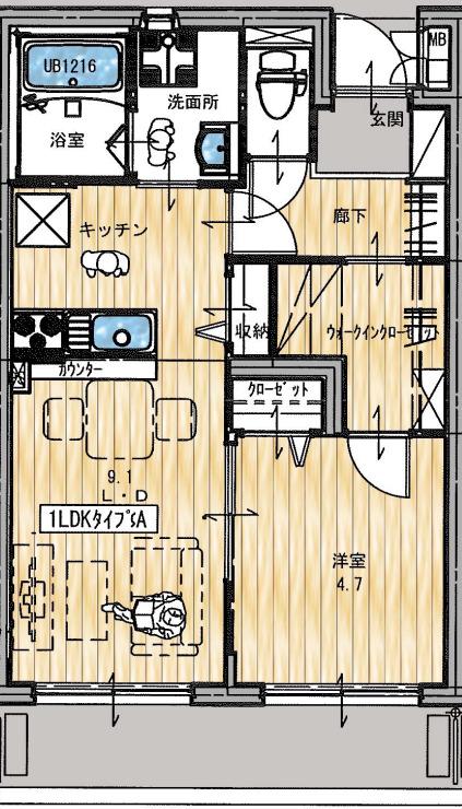 PRELUDE AOBA(1LDK/2階)の間取り写真