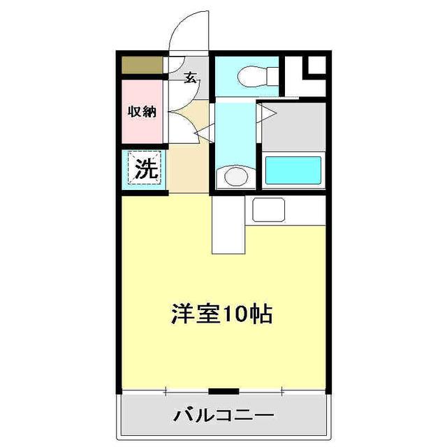 アクティN(ワンルーム/1階)の間取り写真