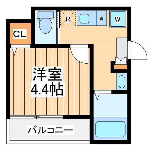メルディア調布(1K/1階)の間取り写真