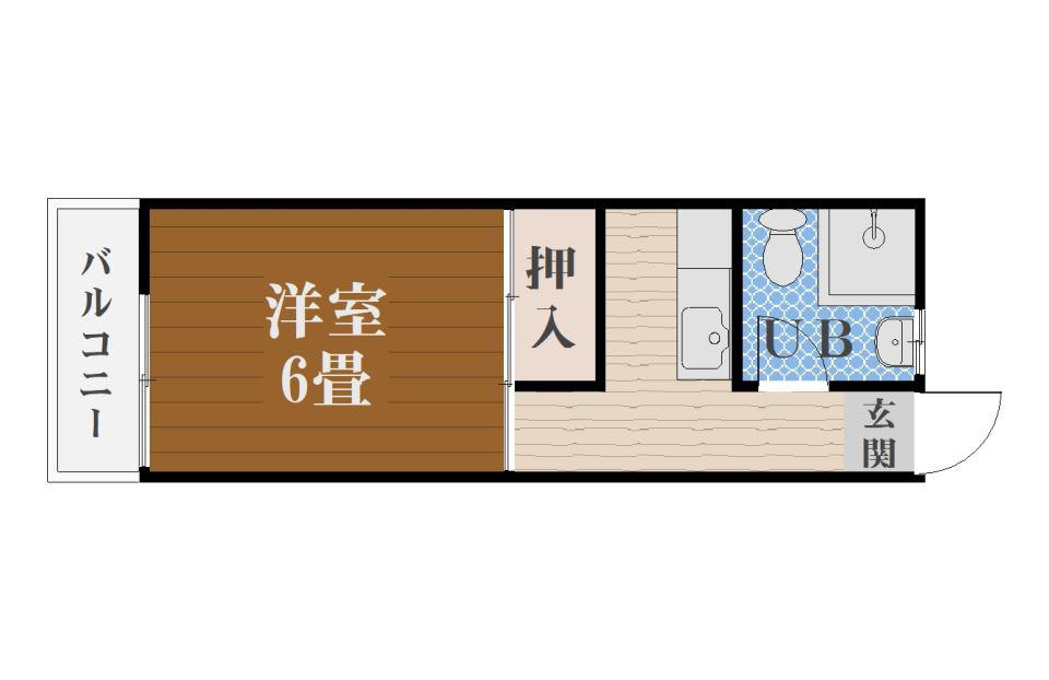 西ハイツ(1K/2階)の間取り写真