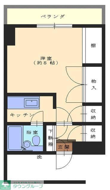 リバーサイド青戸(ワンルーム/1階)の間取り写真
