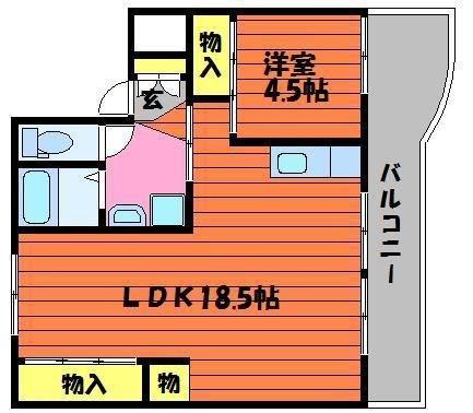 KAI TERRACEI(1LDK/4階)の間取り写真