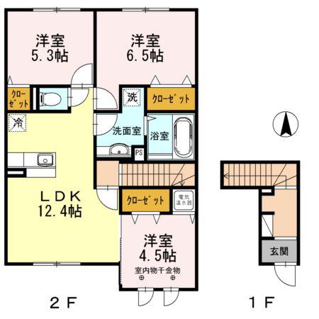 エーデルブルク涼香(3LDK/2階)の間取り写真